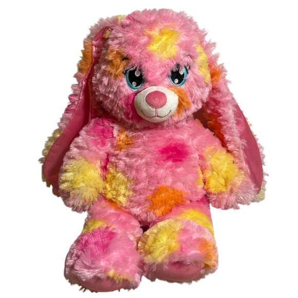Build A Bear BAB 16” Blossom Polka Dot Pink Easter Bunny Rabbit Long Satin Ears - Picture 1 of 9